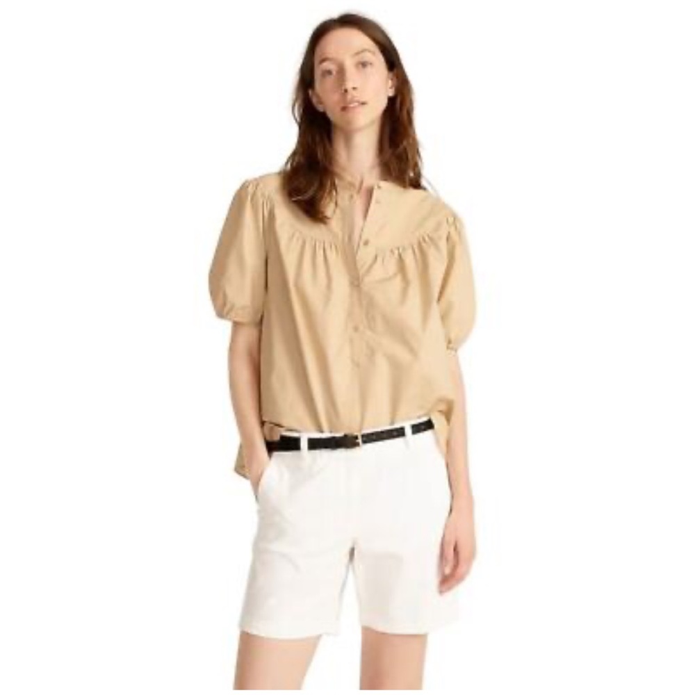 Ralph Lauren Khaki Short Puff Sleeve Top 🆕